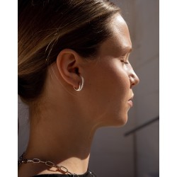 Pendientes aros originales soporte antitrago diseño espiral circonita