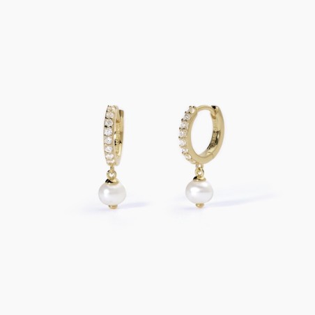 Pendientes de aro con perlas cultivadas