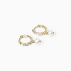 Pendientes de aro con perlas cultivadas