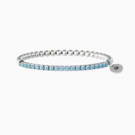 Pulsera elástica con esferas brillantes y circonitas azules