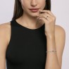 Pulsera de tenis para mujer en plata con zafiro sintético ovalado.