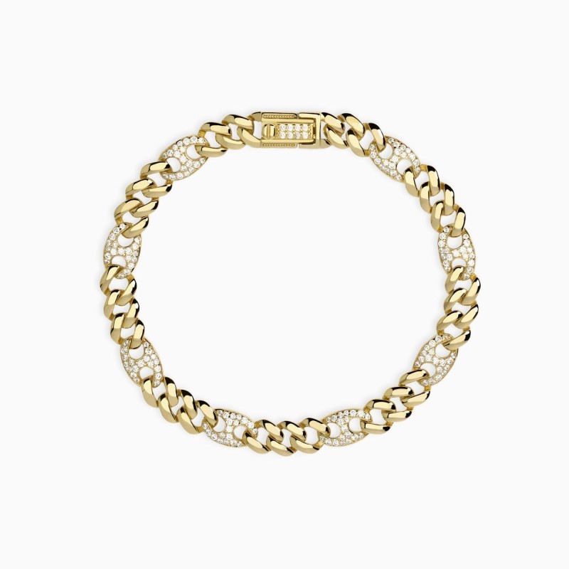Pulsera de plata bañada en oro con circonitasPrivilegio