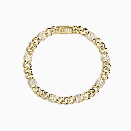 Pulsera de plata bañada en oro con circonitasPrivilegio