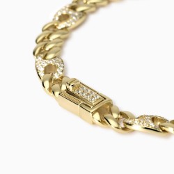 Pulsera de plata bañada en oro con circonitasPrivilegio