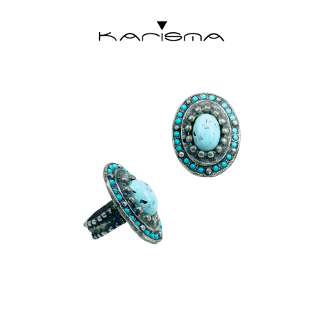 ANILLO PLATA Y TURQUESAS