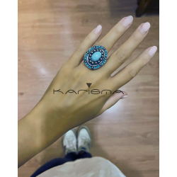 ANILLO PLATA Y TURQUESAS