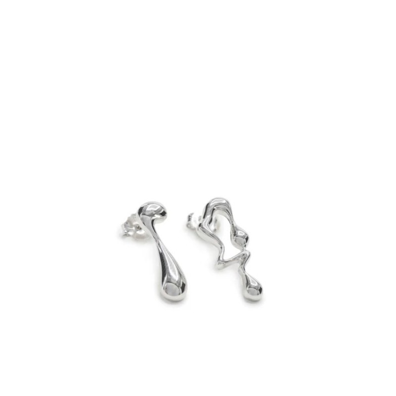 PENDIENTES PLATA DISEÑO LIQUIDO