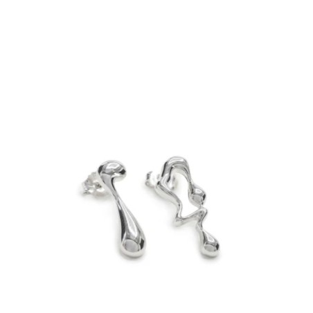 PENDIENTES PLATA DISEÑO LIQUIDO