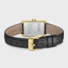 Belisenna Watch Leather, Black Quilted, Gold Colour