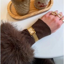 Belisenna Watch Steel, White, Gold Colour