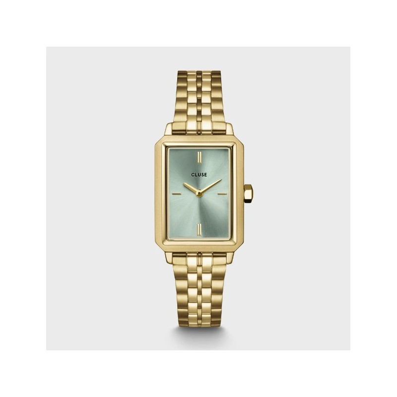 Fluette Watch Steel, Sage Green, Gold Colour