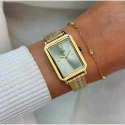 Fluette Watch Steel, Sage Green, Gold Colour