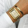 Fluette Watch Steel, Sand Texture Full Gold Colour