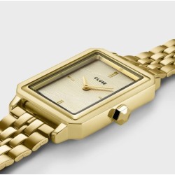Fluette Watch Steel, Sand Texture Full Gold Colour