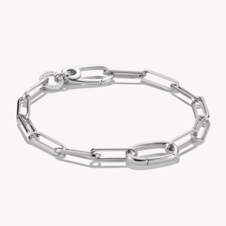 Pulsera Charm Paperclip con un Connect Link plata