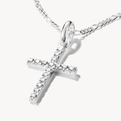 Colgante Charm cruz con piedras blancas Connect plata