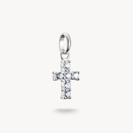 Colgante Charm cruz con piedras blancas Connect plata