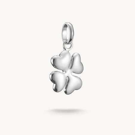 Colgante Charm trébol 3D Connect plata