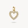 Colgante Charm corazón con piedras blancas Connect baño de oro