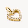 Colgante Charm corazón con piedras blancas Connect baño de oro