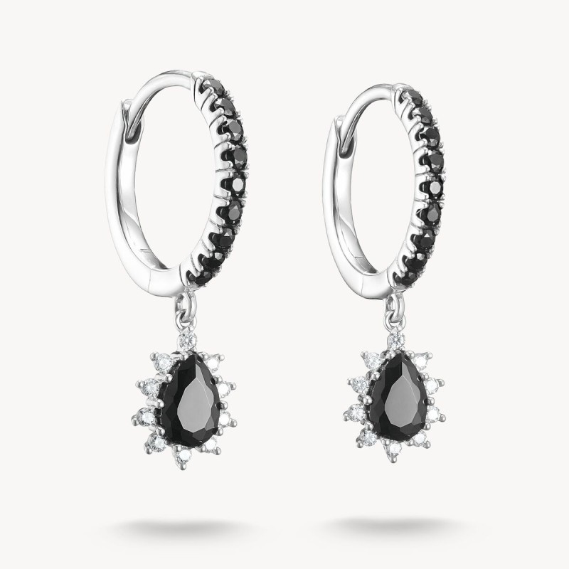 Pendientes Aro True Romance con colgante Circonita Plata