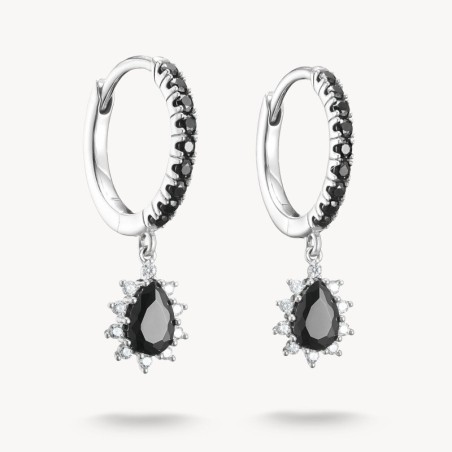 Pendientes Aro True Romance con colgante Circonita Plata