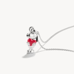 Collar Snoopy con corazón – Colgante PEANUTS Plata