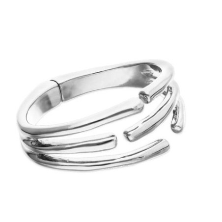 Pulsera de aleación de plata UNOde50 con forma de triple tubo