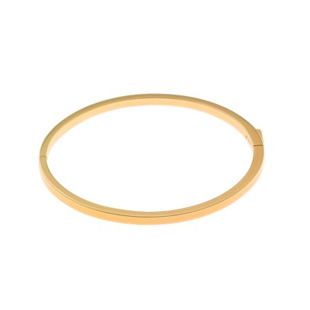 SALVATORE PULSERA PLATA CHAPADO DORADO TUBO CUADRADO