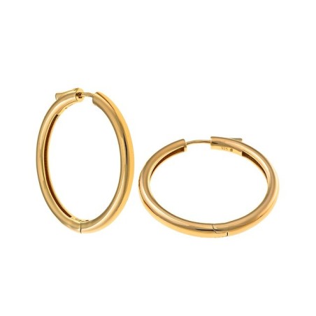 PENDIENTES ARO TUBO REDONDO  CHAPADO EN ORO