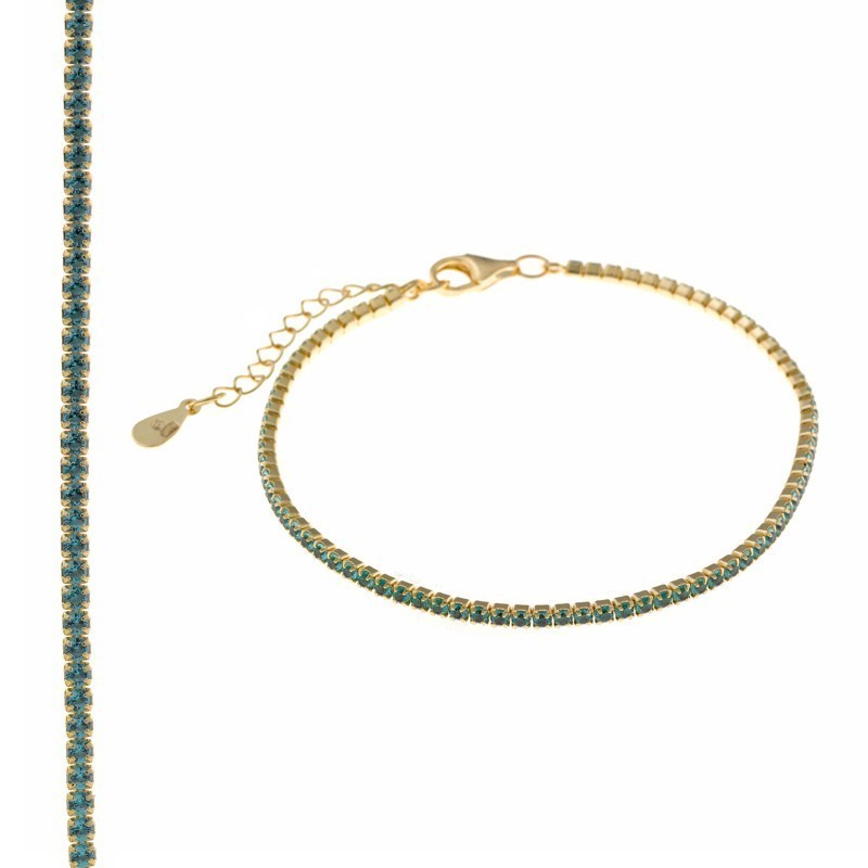 Pulsera Salvatore Plata Baño Oro y Circontias Paraiba