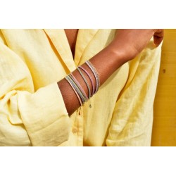 Pulsera Salvatore Plata Baño Oro y Circontias Paraiba