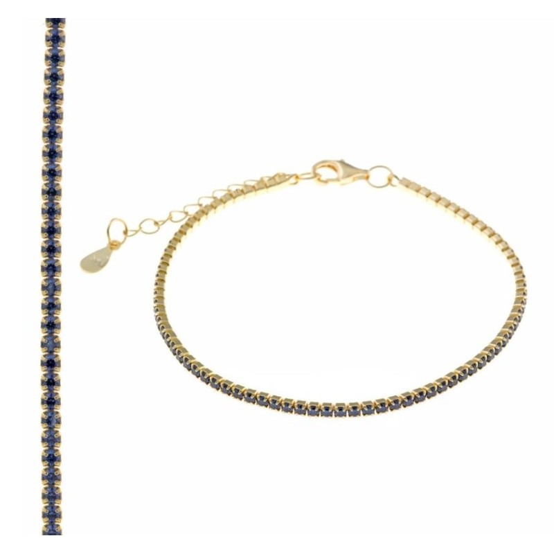 Pulsera Blink plata chapado dorado circonitas brillantes tanzanita