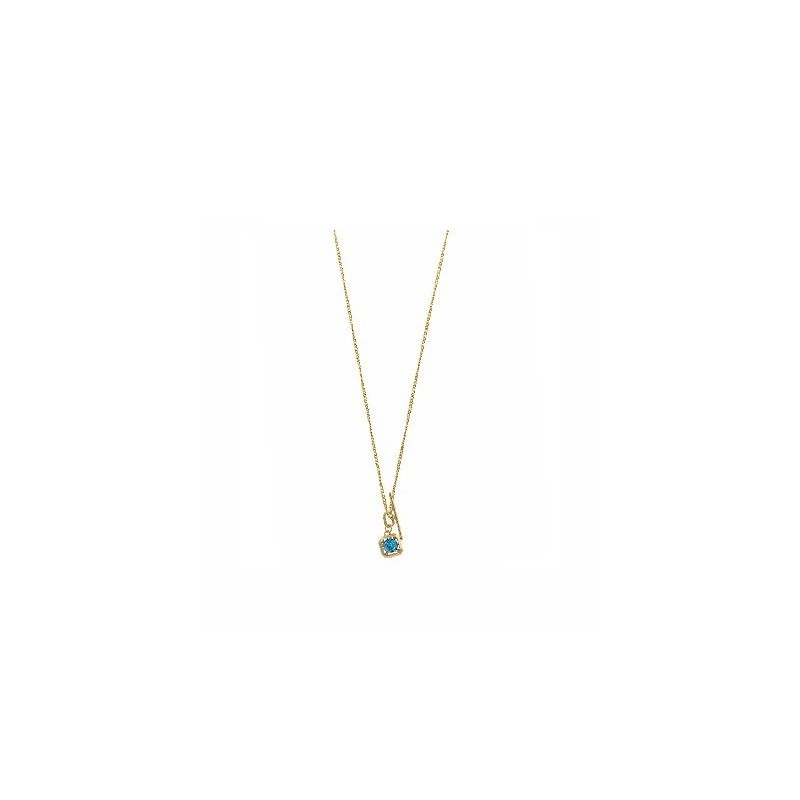 COLLAR PLATA CHAPADO DORADO CUADRADO CIRCONITA AZUL BRILLANTE CON BARRA