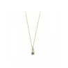 COLLAR PLATA CHAPADO DORADO CUADRADO CIRCONITA AZUL BRILLANTE CON BARRA