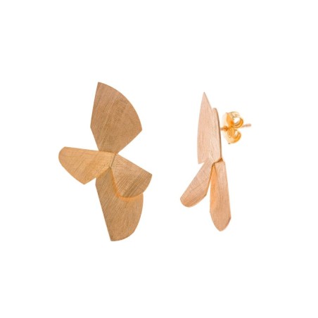 PLATA SALVATORE PENDIENTES DORADOS PETALOS