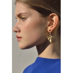 PENDIENTES PLATA CHAPADO DORADO ROMBOS DIAMANTADO