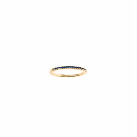 Anillo Salvatore Plata Baño Oro y Circonitas Azul Zafiro