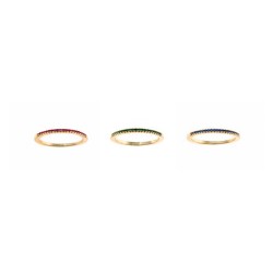 Anillo Salvatore Plata Baño Oro y Circonitas Azul Zafiro