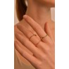 Anillo Salvatore Plata Baño Oro y Circonitas Azul Zafiro