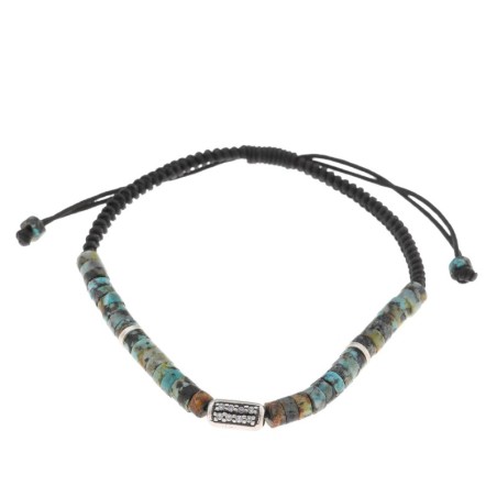 PULSERA BARRA EN RODIO CIRCONITAS