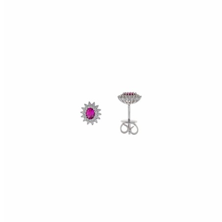 PENDIENTES ROSETÓN RUBI