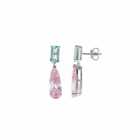 PENDIENTES PLATA RODIO CIRCONITA BAGUET NANO VERDE