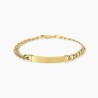 Pulsera de acero dorado con placa