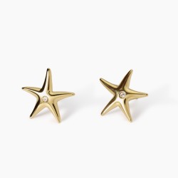 Pendientes dorados con forma de estrella de mar