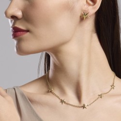 Pendientes dorados con forma de estrella de mar
