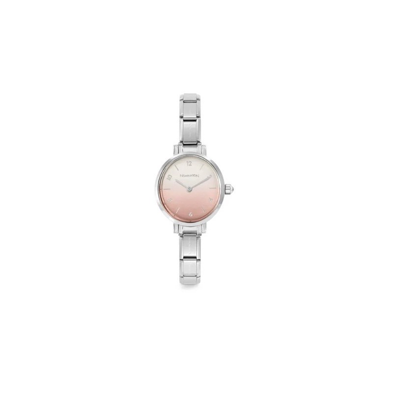 Reloj Time con esfera oval Rosa esfumado