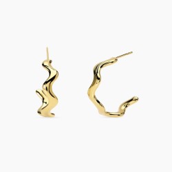 Pendientes dorados de aro...