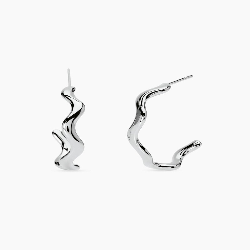 Pendientes de aro abiertos ondulados
