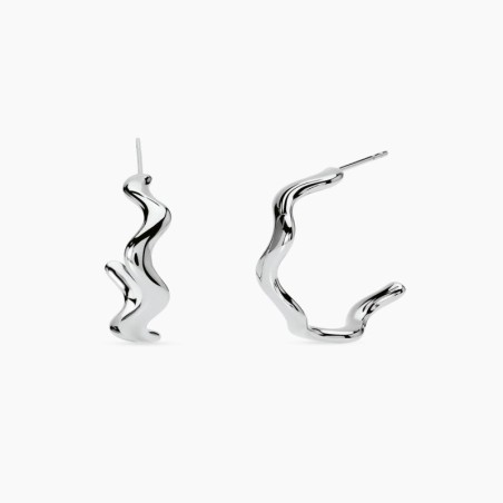 Pendientes de aro abiertos ondulados